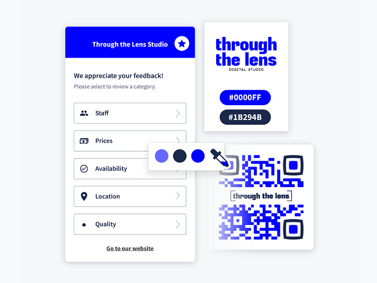 Pas de QR-code voor feedback aan en personaliseer hem voor je eigen merk